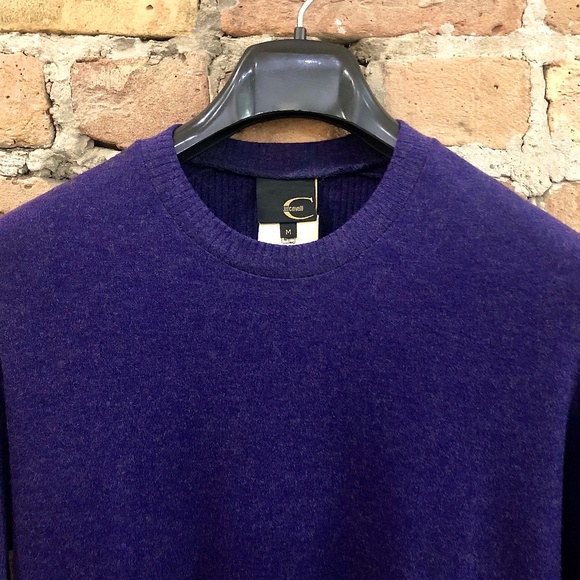 Roberto Cavalli Other - Roberto Cavalli Men's Purple Wool Crewneck Sweater Medium